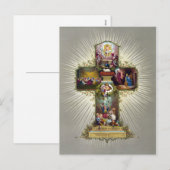 Antiek paaskruis feestdagenkaart (Voorkant / Achterkant)