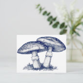 Antiek paddenstoel tekening briefkaart (Staand voorkant)
