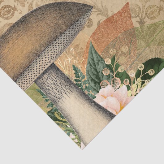 Antiek paddenstoelontkoppelpapier tissuepapier (Detail)