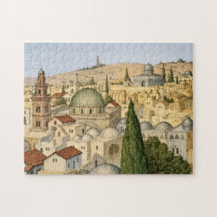 Antiek panorama van Jeruzalem Legpuzzel