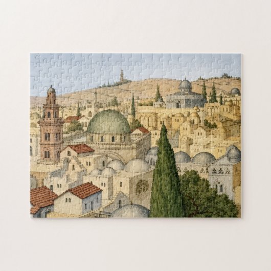 Antiek panorama van Jeruzalem Legpuzzel (Horizontaal)
