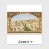 Antiek panorama van Jeruzalem Sticker (Vel)