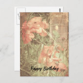 Antiek papaver Briefkaart (Voorkant / Achterkant)