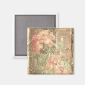 Antiek papaver magneet (Voorkant / Achterkant)