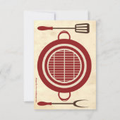 Antiek papier BBQ-partij - 3x5 uitnodiging (Achterkant)