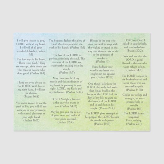 Antiek papier Bijbelpaaltjes voor reizen (Voorkant)