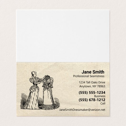 Antiek papier Oude smeltkussen voor naaktslachteri Visitekaartje (Buitenkant ongevouwen)