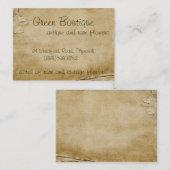 Antiek papier visitekaartje (Voorkant / Achterkant)