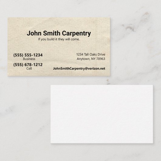 Antiek papieren Achtergrond Aangepaste dubbele tel Visitekaartje (Voorkant / Achterkant)