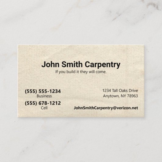 Antiek papieren Achtergrond Aangepaste dubbele tel Visitekaartje (Voorkant)