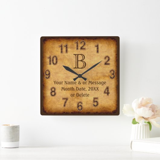 Antiek papiermonogram, persoonlijke wandklok (Huis)