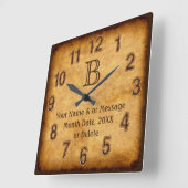 Antiek papiermonogram, persoonlijke wandklok (Hoek)