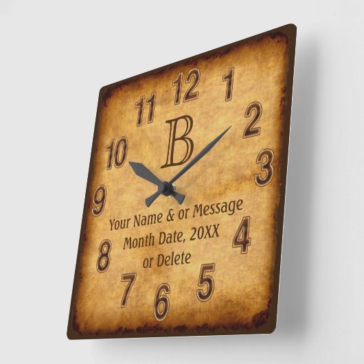 Antiek papiermonogram, persoonlijke wandklok (Hoek)