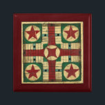 Antiek Parcheesi Game Board van Ethan Harper Cadeaudoosje<br><div class="desc">Een antiek schilderij gebaseerd op een parcheesi-spelraad. Dit schilderij van Ethan Harper is verbazingwekkend levensecht. Je kunt je bijna voorstellen dat je het gebruikt om een echt spel van Parcheesi te spelen met je vrienden. Koop vandaag nog je kopie!</div>