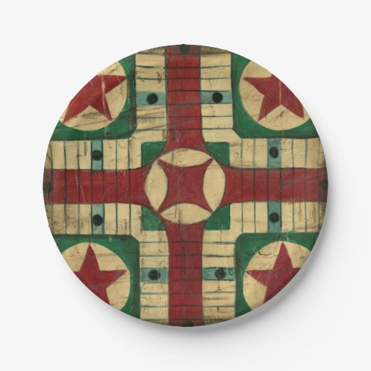 Antiek Parcheesi Game Board van Ethan Harper Papieren Bordje (Voorkant)