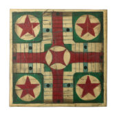 Antiek Parcheesi Game Board van Ethan Harper Tegeltje (Voorkant)