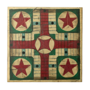 Antiek Parcheesi Game Board van Ethan Harper Tegeltje