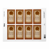ANTIEK PARCHMENT, BROWN WAX SEAL MONOGRAM ETIKET (Full Sheet)