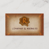 ANTIEK PARCHMENT, BROWN WAX SEAL MONOGRAM VISITEKAARTJE (Achterkant)