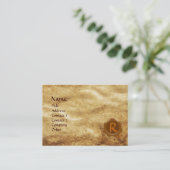 ANTIEK PARCHMENT, BROWN WAX SEAL MONOGRAM VISITEKAARTJE (Staand voorkant)