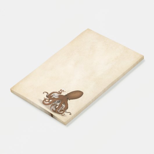 Antiek Parchment Chemistry Octopus Steampunk Post-it® Notes (Schuin)
