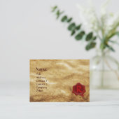 ANTIEK PARCHMENT, RODE WAX SEAL MONOGRAM VISITEKAARTJE (Staand voorkant)