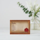 ANTIEK PARCHMENT, RODE WAX SEAL MONOGRAM VISITEKAARTJE (Staand voorkant)