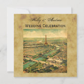 Antiek Parijs Onderdruk BG SQ Wedding Kaart (Voorkant)
