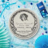 Antiek  Parijse print belettering op beige Papieren Bordje (Feest)