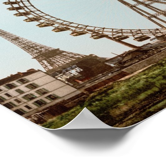 Antiek Paris Ferris Wheel Poster (Hoek)