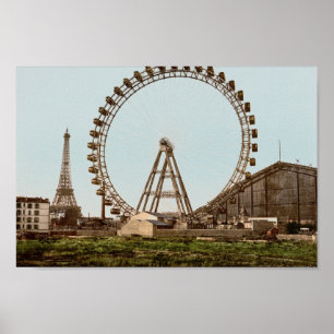 Antiek Paris Ferris Wheel Poster