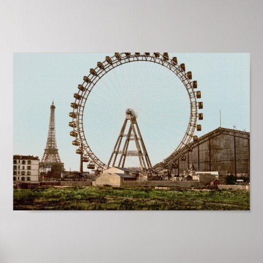 Antiek Paris Ferris Wheel Poster (Voorkant)