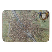Antiek Paris Map 1657 Seine River Frankrijk Badmat (Voorkant)