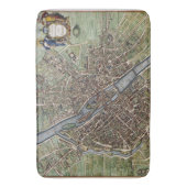 Antiek Paris Map 1657 Seine River  Frankrijk Badmat (Voorkant Verticaal)