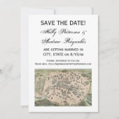 Antiek Paris Map, DIY BG V Save the Date Kaart (Voorkant)