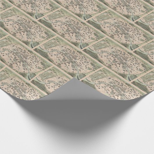  Antiek Paris Street Map Cadeaupapier (Hoek)