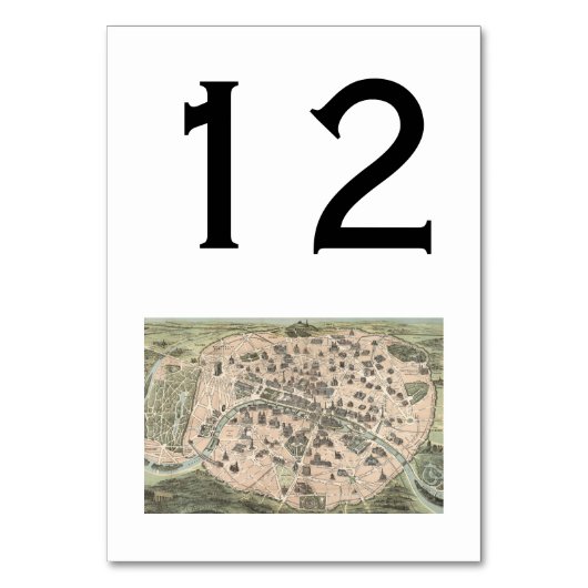 Antiek Paris Street Map DIY BG Kaart (Voorkant)