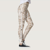 Antiek Paris Street Map Leggings (Rechts)