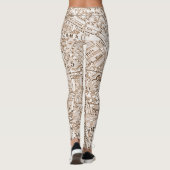 Antiek Paris Street Map Leggings (Achterkant)