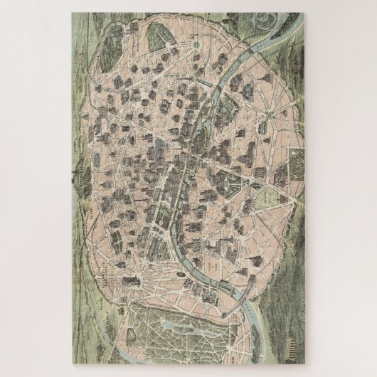  Antiek Paris Street Map Legpuzzel (Verticaal)