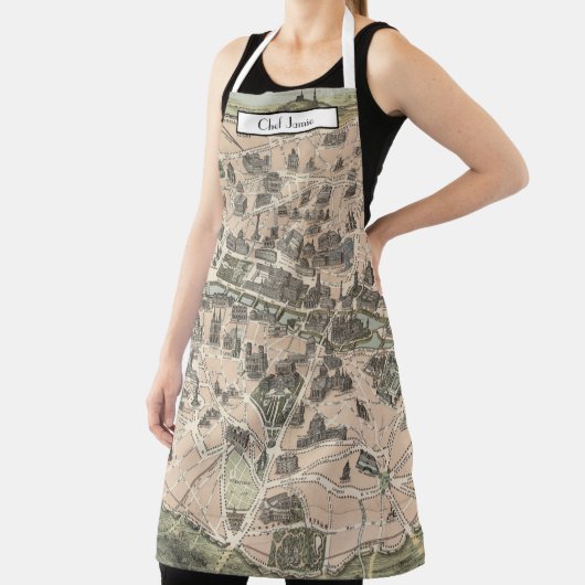  Antiek Paris Street Map Schort (Insitu)