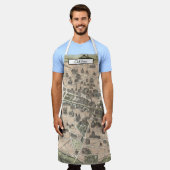  Antiek Paris Street Map Schort (Gedragen)