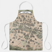  Antiek Paris Street Map Schort (Voorkant)