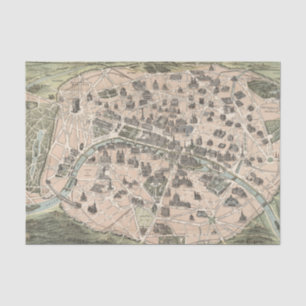  Antiek Paris Street Map Tissuepapier