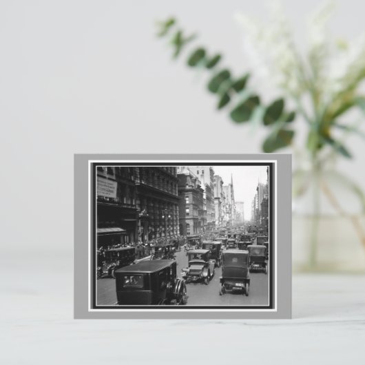 Antiek Pasen 1913 5th Avenue New York foto Feestdagenkaart (Staand voorkant)