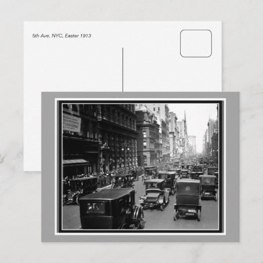 Antiek Pasen 1913 5th Avenue New York foto Feestdagenkaart (Voorkant / Achterkant)