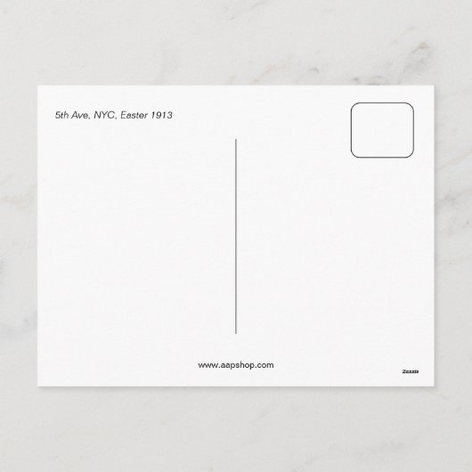 Antiek Pasen 1913 5th Avenue New York foto Feestdagenkaart (Achterkant)
