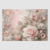 Antiek Pastel Roze Rose Boeket Decoupage Tissuepapier (Voorkant)