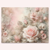 Antiek Pastel Roze Rose Boeket Decoupage Tissuepapier
