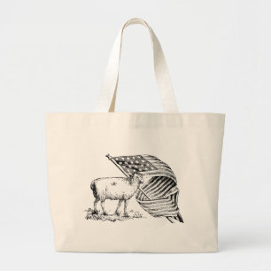 Antiek Patriottische Amerikaanse Schaap Canvas tas